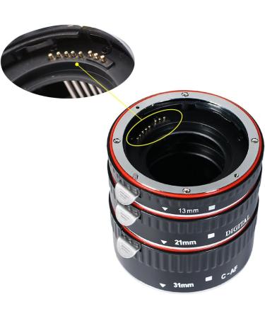INSEESI Auto Focus Macro Extension Tube for Canon EOS Cameras - Compatible with Rebel t6, t6i, 80d, t7i, 5d Mark iv, 6d Mark ii - Black/Red - Buy Online on GoSupps.com
