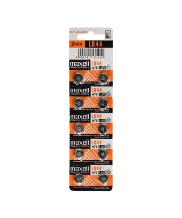 MAXELL BATTERIA LR44 1.5V 110mAh ALCALINA AL Pezzo Unisex-Adult Black One Size