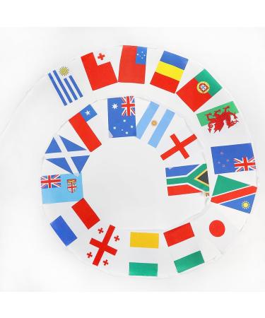 AZ FLAG - World Cup 2023 Rugby XV Flag Garland - 8 Metres with 20 French 2023 Flags 30 x 20 cm - Small Flags 100% Polyester - 100 g 8 m tres (20 drapeaux 30x20cm)