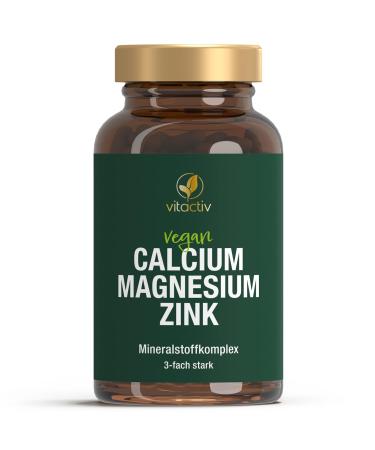 Vitaciv calcium magnesium zinc tablets - mineral complex high -dose for bones muscles skin & hair - calcium citrate magnesium citrate and zinc citrate - high bioavailability vegan - 100 pieces