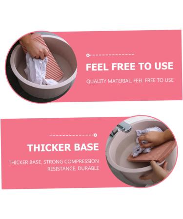 COOLHIYA Washboard 1 Set Wash Basin Laundry Cleaning Board Washing Basin Washing Clothes Board Dish Basin Baby Camping Bucket Pink 33.5x33.5cm - Buy Online on GoSupps.com