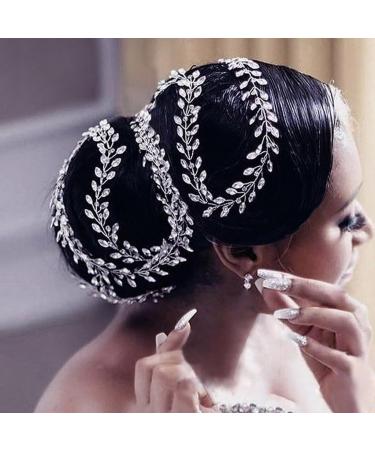CAZSTYK Hair Chains for Women-Rhinestone Hair Extensions Hair Clip in Hair Braiding Clip Long Flexible Hairpieces Silver - Buy Online on GoSupps.com