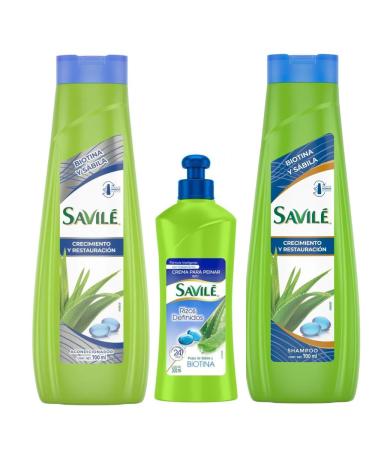 SAVILE Aloe + Biotin Shampoo & Conditioner & Hair Comb Cream Sabila Biotina NEW