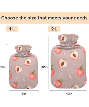 Naanle Cute Peach Heat Bottle with Cover - 1L Hot Water Bottle for Bed Hands & Feet - Heat & Cold Therapy - International Shipping - Buy Online on GoSupps.com