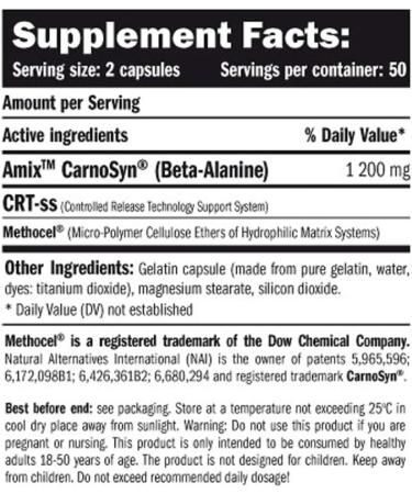 Buy Amix Carnosyn 100 Capsules - Premium Beta-Alanine Supplement for Enhanced Performance | International Shipping Available - Buy Online on GoSupps.com