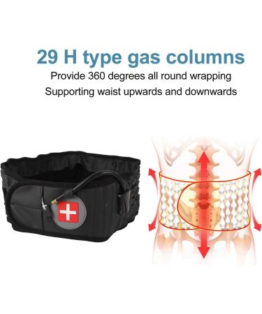 Buy Decompression Back Belt - Inflatable Lumbar & Spinal Traction Device for Lower Back Pain Relief (Black) | International Shipping Available - Buy Online on GoSupps.com