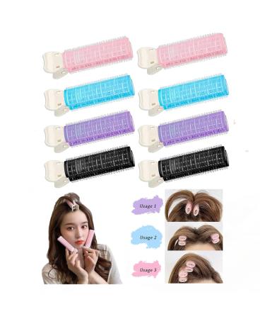 8PCS Volumizing Hair Clips Hair Volumizing Clips Hair Root Volumizing Clips Volume Clips for Roots Hair Rollers with Clip for DIY Hair Styling Accessories Tool(BLACK PINK BLUE PURPLE)