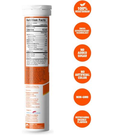 Fast&Up Vitamin C + D3 + Zinc Effervescent Tablets - 20 Tabs, Orange Flavour - Buy Online on GoSupps.com