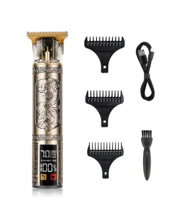 Razors T9 Hair Clipper Electric Clipper Hairdressing USB Electric Three-Speed Speed Adjustment Large-Screen Power Display Metal Shaver(Three-Speed Dragon)