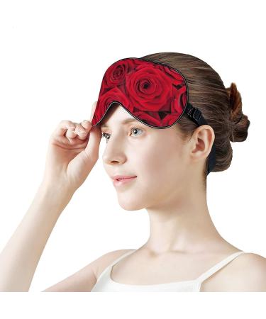 Shop Red Rose Flower Sleep Mask for Women | Adjustable Eye Shades & Elastic Strap | International Shipping Available - Buy Online on GoSupps.com