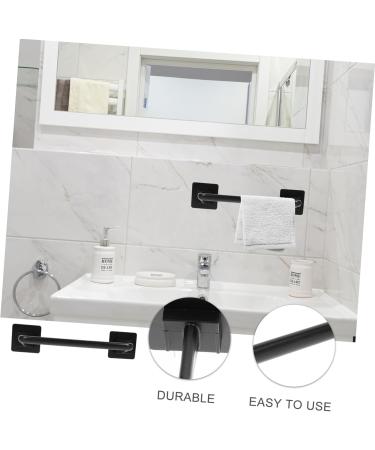 Alipis 2pcs Storage Rack Stainless Steel Wall Shelf Wall Mount Tower Holder Wall-Mounted Towel Bar Rag Rack Blackx2pcs 30.5X7X7CMx2pcs - Buy Online on GoSupps.com