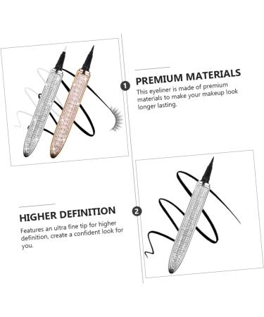  Beatifufu 2 x Diamond Eye Liners Golden Eye Liner Black Coloured Eyeliner Eyelash Extension Pen Liner Pens for Eyes Eyeliner Self-Adhesive Eyeliner Pens - Buy Online on GoSupps.com