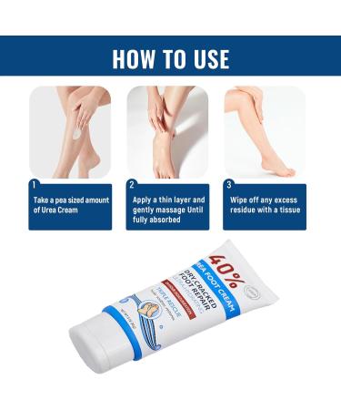 Urea Foot Cream 40 Percent - Cracked Heel Repair Cream For Feet and Hand - Athletes Foot Cream for Very Dry Feet - Foot Moisturiser - Foot Care Cream - Skin Care Cream for Hand Foot and Body 85g - Buy Online on GoSupps.com