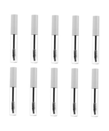 Healvian 10pcs Eyelash Tube Eyelash Wand Tube Mascara Tubes with Wands Empty oil Bottles Plastic White