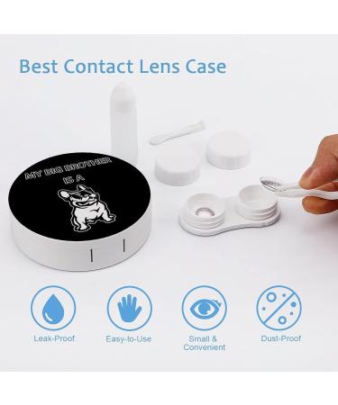 My Big Brother Is A Bulldog Round Case For Contact Lens Kit Storage Box with Mirror Printed - Buy Online on GoSupps.com