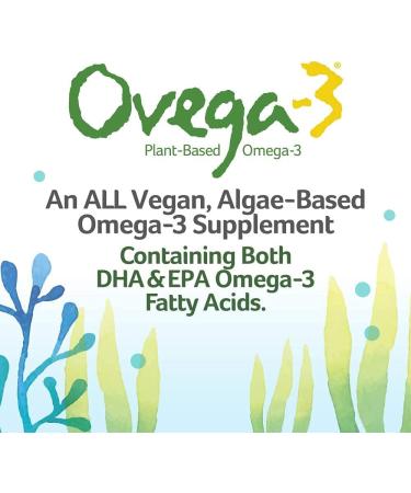 Ovega-3 Vegan Omega-3 DHA + EPA 500mg - 90 Vegetarian Capsules for Heart Health - Buy Online on GoSupps.com