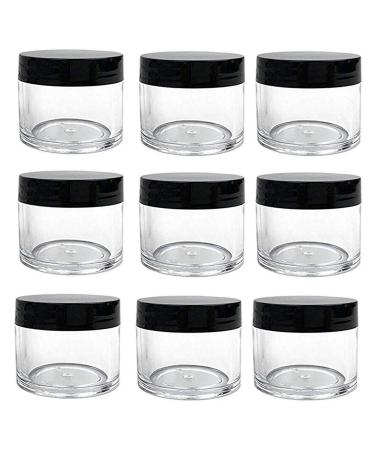 30ml 1Oz refilled plastic round clear glasses with screw cap lid empty cosmetic glasses Lots of container for make-up eyeshadow nails powder handmade lip scrubs black lid