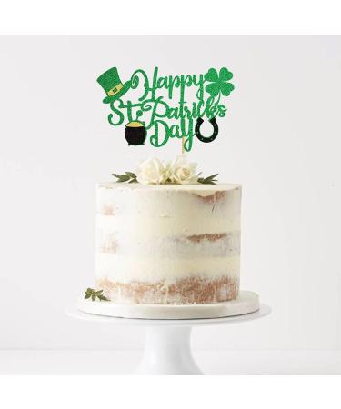 Ercadio 1 Pack Happy St Patrick's Day Cake Toppers Happy St Patrick's Day Cake Picks with Four Leaf Green Hat for st.Patrick s Day Birthday Baby Shower Party Cake Decor Supplies Pattern 12 - Buy Online on GoSupps.com