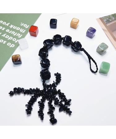 Black Obsidian Crystal Hanging Decor for Car Rearview Mirror - Healing Gemstones Gift - Buy Online on GoSupps.com