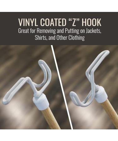 DMI Dressing Stick 27 Inches - Lightweight Aid for Elderly and Handicapped - Zipper Tool with Metal and Vinyl Hooks for Easy Dressing and Item Retrieval - Buy Online on GoSupps.com