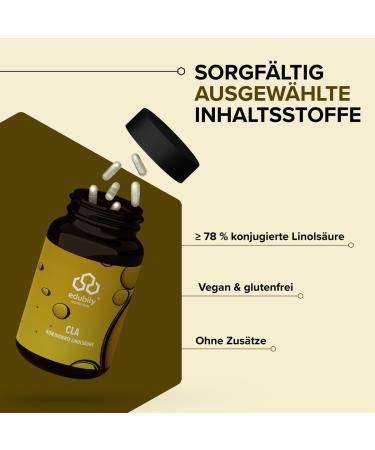 Edubily Nutrition CLA - Vegan 78% Conjugated Linoleic Acid - High Safety - 120 Capsules in Brown Glass - International Shipping Available - Buy Online on GoSupps.com