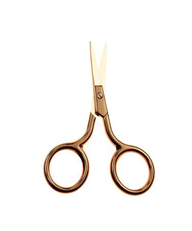 Premium Curved & Rounded Facial Hair Scissors - Nose Eyebrow Beard Moustache Trimmer (Gold-Straight Point) | International Shipping - Buy Online on GoSupps.com
