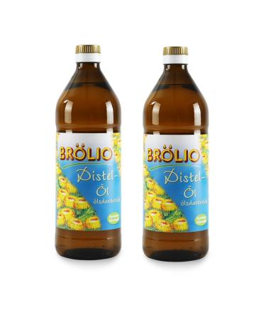 Fuduu Edition |Br lio - thistle oil 2 x 0.75 liters of glass bottle rich in natural vitamin E 100% vegetable vegan vegetarian high heat resistance I for connoisseurs high quality
