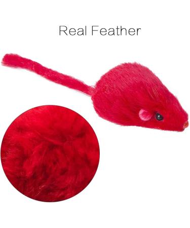 Yangbaga Real Fur Mice Rattle 14 Pack Cat Toys for Kittens - Rainbow Mice Rabbit Feather Collection - Buy Online on GoSupps.com