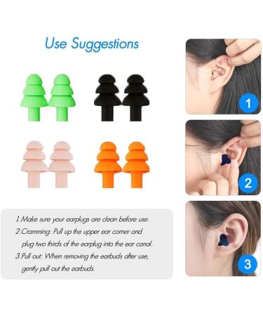 Soft Silicone Reusable Small Ear Plugs for Sleep - 4pcs Green Noise Cancelling Travel Earplugs with Case - Buy Online on GoSupps.com