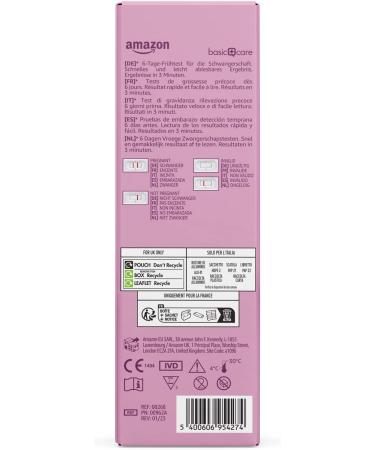 Amazon Basic Care Early Pregnancy Tests - 6 Days 3 Count | Accurate Results for Early Detection | International Shipping Available - Buy Online on GoSupps.com