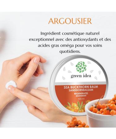 GREEN IDEA Sea Buckthorn Balm Hand Cream Natural Cosmetics Moisturizing Cream Intensive Protection of Skin and Nail Bed Regenerating and Soothing Effect 100ml - Buy Online on GoSupps.com