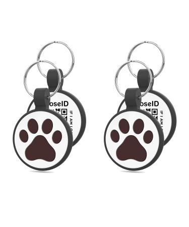 Whoseid QR code Cat brand modifiable pet online profile allotment pages multiple emergency contact noiseless silicone cat brand collar accessories personalized cat brand (small small breeds-1 "black/black