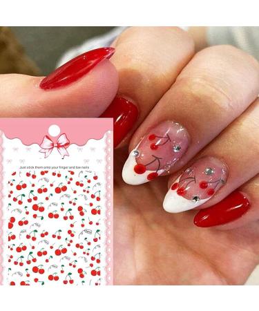 3pcs Summer Fruit Nail Stickers - Strawberry, Cherry, Watermelon Nail Decals - Buy Online on GoSupps.com