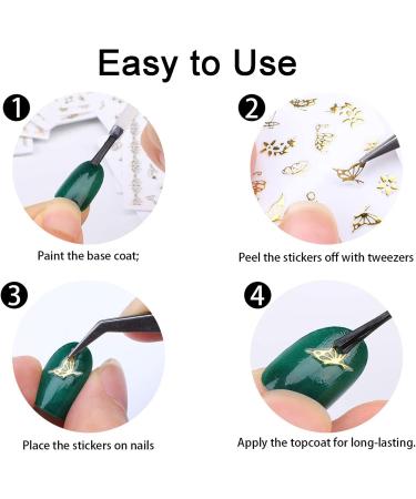 Olakin 50 Leaves 3D Nail Ticker - Self-Adhesive Nail Stickers for DIY Decorations & Nail Art | Over 1800 Pieces Available - Buy Online on GoSupps.com