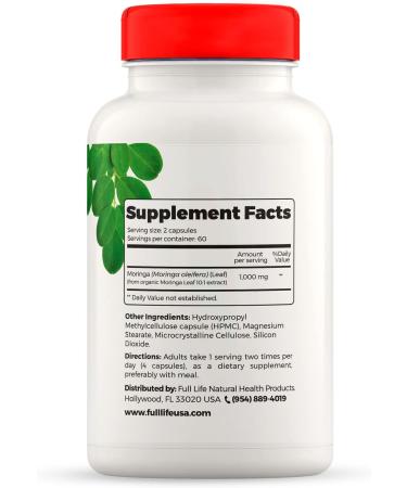 Full Life Collagen Peptides Powder and Moringa Oleifera Capsules - Dietary Supplements - Bovine Collagen for Women and Men Gluten-Free - Veggie Capsules - Buy Online on GoSupps.com