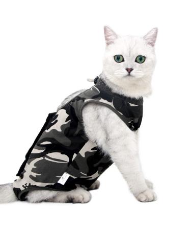 Ouuonno cat wound surgery recovery suit for abdominal wounds or skin diseases after operations pajama suit e-neck band Alternative for cats and dogs (L camouflage) camouflage l - Buy Online on GoSupps.com