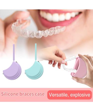 Yisawroy Orthodontic Retainer Case - Soft Silicone Portable Holder for Travel & Office - Purple Prosthesis Storage Solution - Buy Online on GoSupps.com