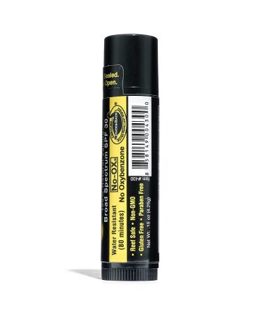 Rubber Ducky SPF 30 Natural Mineral Lip Balm 10.5% Zinc Oxide Sunscreen - Broad Spectrum UV Protection, Waterproof, Reef-Safe - NO-OX Untinted-Vanilla 3 Pack 0.15 Ounce - Buy Online on GoSupps.com