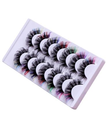 7 Pairs false lashes fake eyelashes lash clusters eyelashes with color fake lashes false lash extensions makeup eyelashes individual lashes chemical fiber extend cosplay
