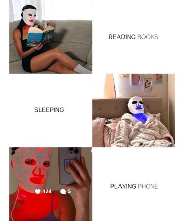 kingdo Red Light Therapy Devices 3-In-1 Red Light Therapy Mask with Mixed Colors Near Infrared Blue & Red Light Therapy LED Face Mask for Face Skin Care - Buy Online on GoSupps.com