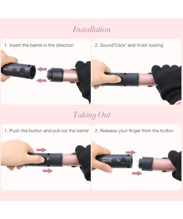 5 in 1 Curling Iron Set - Interchangeable Ceramic Curling Wand & Hair Crimper with Protective Gloves - Instant Heating Dual Temperature Stylish Pink - Buy Online on GoSupps.com