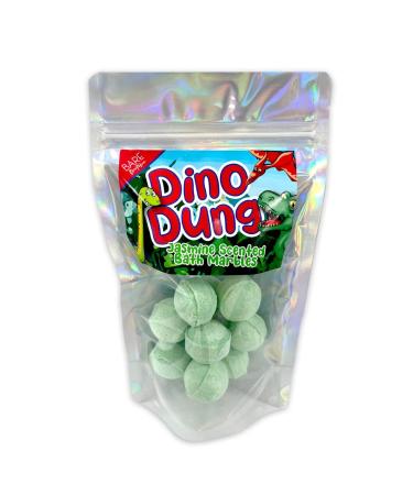 Dino Dung Bath Bombs. Dinosaur Themed Gift. 12 Jasmine Scented Bath Marbles. No SLS No Mess. Stocking Fillers for Boys Secret Santa Gift Ideas. Dino Dung Jasmine