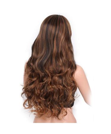 SHIYID Long Natural Wave Blonde Brown Synthetic Wig - Heat Resistant Women s African Hairstyle - Buy Online on GoSupps.com