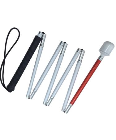 Aluminum Mobility Folding White Cane for Vision Impaired and Blind People (folds down 7 sections) (Black Handle 130cm (51.2 inch)) Black Handle 130cm (51.2 inch)