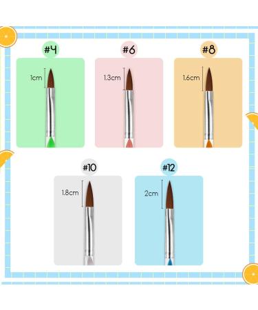 Kanoson 5-Piece Acrylic Nail Art Brush Set | UV Gel & Acrylic Powder Brushes for Stunning Nail Designs - Buy Online on GoSupps.com