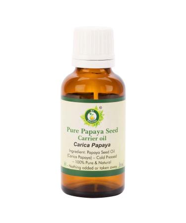R V Essential Pure Papaya Seed Carrier Oil 10ml (0.338oz)- Carica Papaya (100% Pure and Natural Cold Pressed)