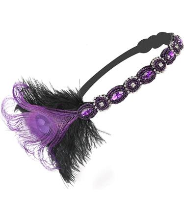 Luxshiny Flapper Headband 1920s Confidence Bridal Headpieces for Wedding 1920s Accessories for Women Great Headband 1920s Flapper Headband Purple Bride Kitten Beaded - Buy Online on GoSupps.com