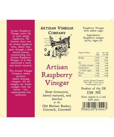 Artisan Raspberry Vinegar - Pack of 3 x 250ml | Premium Quality International Shipping - Buy Online on GoSupps.com