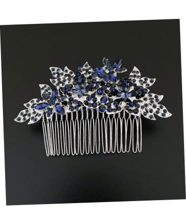 MUSISALY Dark Blue Hair Comb Bridal Hair Comb Wedding Hair Comb Flower Girl Headpiece Bride Hairpiece Wedding Hair Accessories for Brides Rhinestone Headpiece Floral Hair Comb - Buy Online on GoSupps.com
