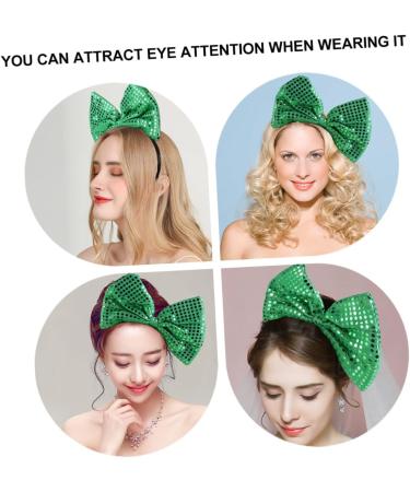 Beavorty Oversized Butterfly Headband Red Hair Accessories Sequin Headband Head Bands for Women's Hair Makeup Bowknot Headband Sequin Bow Headpiece Valentine Party Glitter Headband Green One Size Green - Buy Online on GoSupps.com